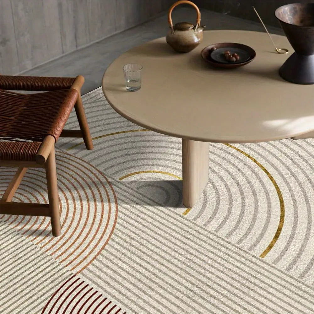 SevenDeerLuuryFloorMatEtraLareNonSlipAreaRu(.SquareMeters&.), HeavyDutysMaeWasableCarpetBeieWiteGreyGoldModernLivRoo, Bedroo, OffieFloorMat, SoftPolyesterFiberNonSlipBaseMat, HoeDeoration, DurableMaterial, CofortableHoe