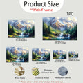 2D Flat 1pc Wooden Frame, Wall Hanging Art A Breathtaking Mountain Landscape with Towering Peaks Perfect for Cozy Living Room, Bedroom, Office Or Kitchen Decoration, Festive Wall Art, Perfect Birthday And Holiday Gift