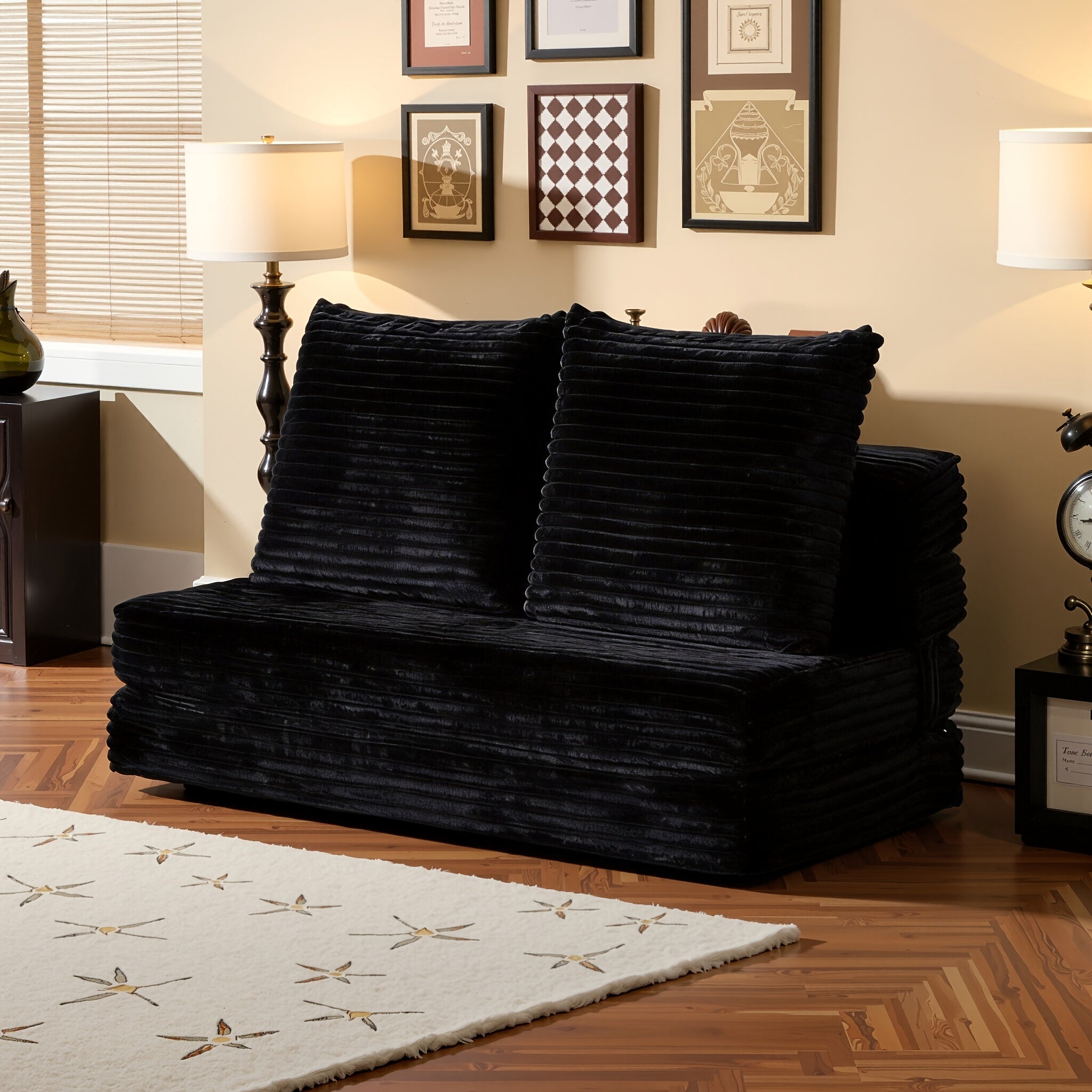 Boneless Couches For Living Room, Modular L Shaped Cloud Sofa With Deep Seat, Convertible L-Shape Couch With Ottoman, Memory Foam Compressed Sofa For Bedroom Apartment