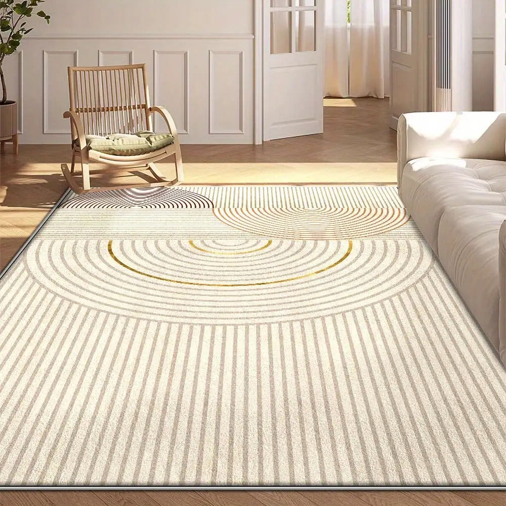 SevenDeerLuuryFloorMatEtraLareNonSlipAreaRu(.SquareMeters&.), HeavyDutysMaeWasableCarpetBeieWiteGreyGoldModernLivRoo, Bedroo, OffieFloorMat, SoftPolyesterFiberNonSlipBaseMat, HoeDeoration, DurableMaterial, CofortableHoe