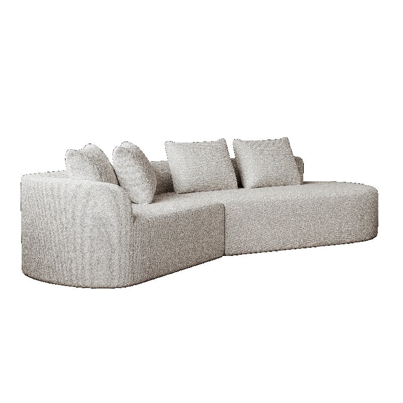 Modern Upholstered Oversized Sectional Sofa, 112-Inch Chenille 4-Seater Extra Deep Wide Seat Curved Cloud Couch with 4 Throw Pillows, Free Combination Sofa Couch for Living Room, Comfortable Backrest Sofa, Modern Minimalist Style,