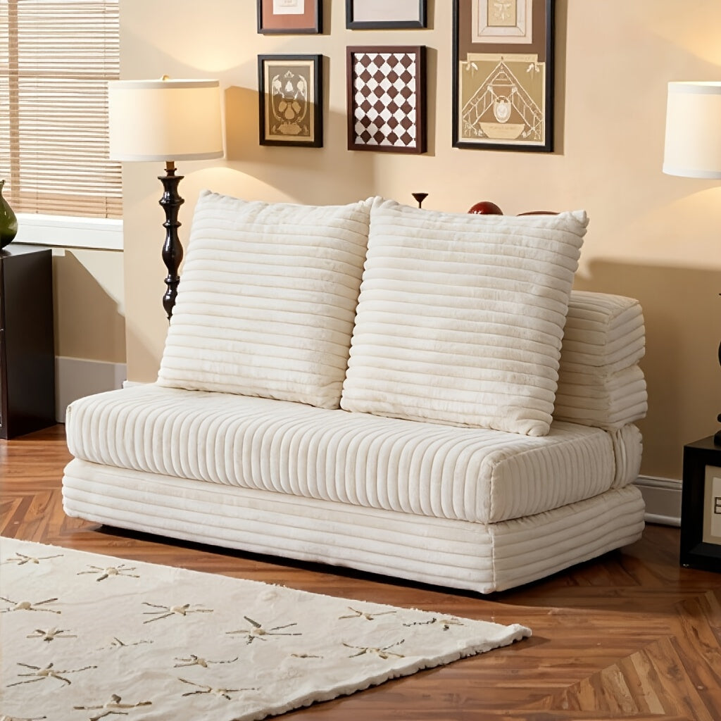 Boneless Couches For Living Room, Modular L Shaped Cloud Sofa With Deep Seat, Convertible L-Shape Couch With Ottoman, Memory Foam Compressed Sofa For Bedroom Apartment